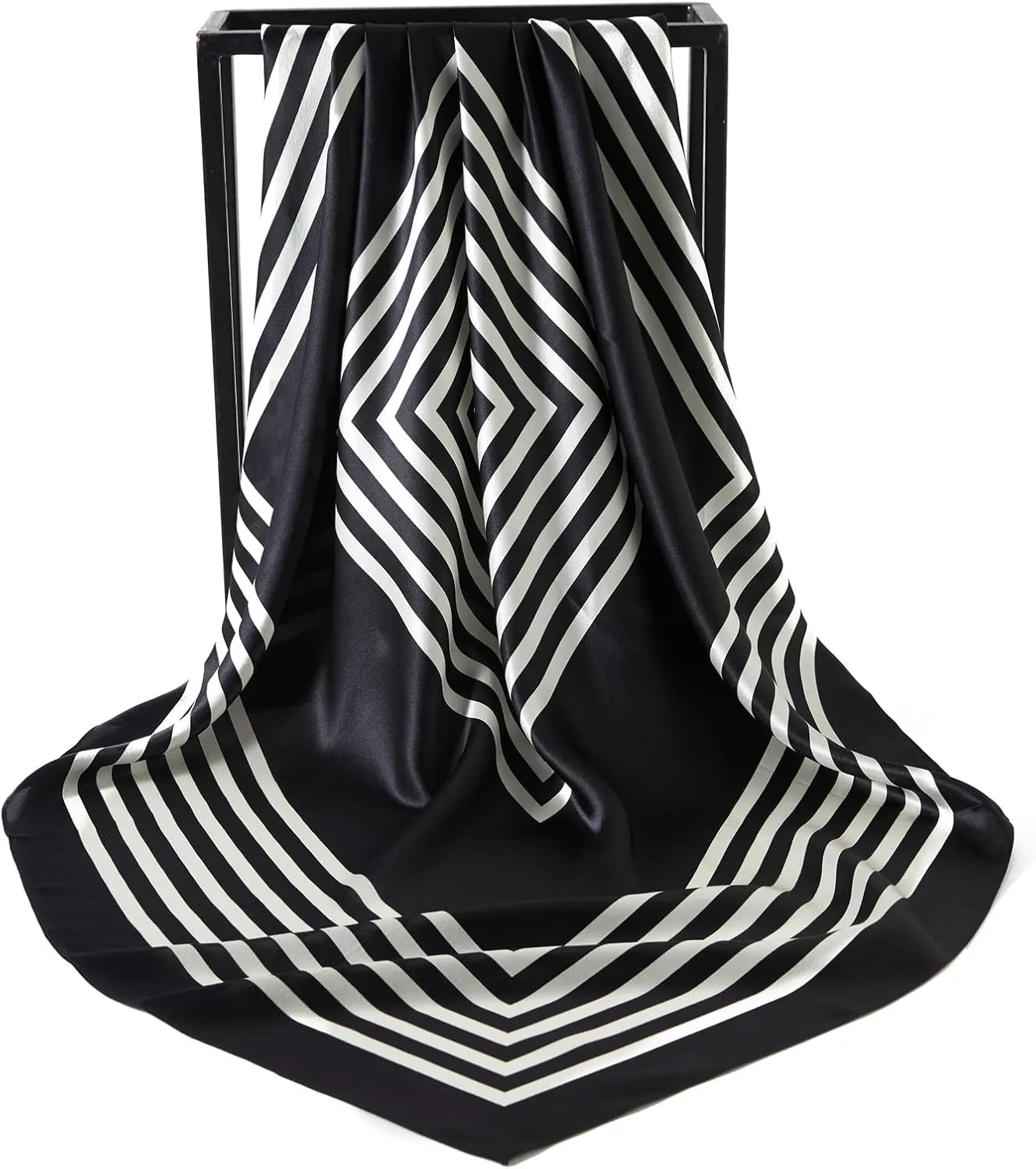 100% Mulberry Silk Head Scarf for Sleeping 35"x35" Square Silk Hair Scarf for Women Lightweight Bandana Large