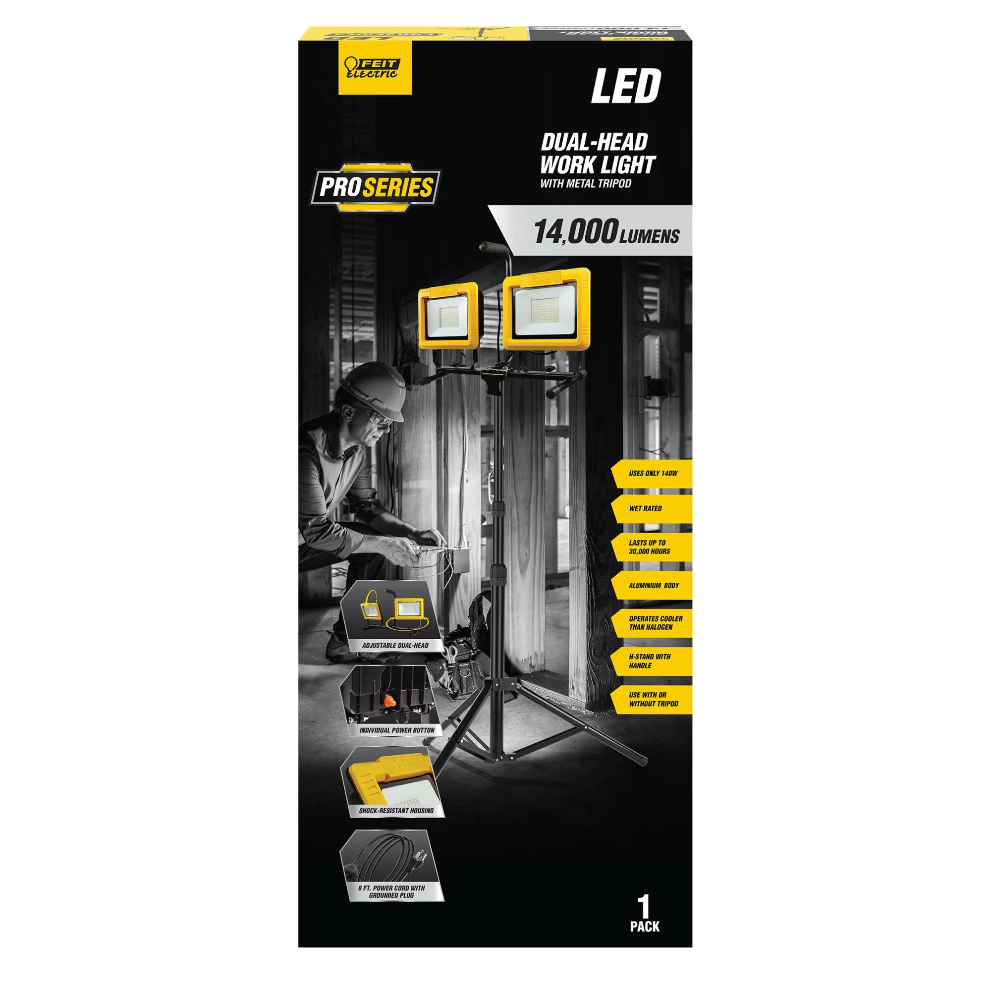 14000 Lumens Plug-in LED Worklight With Tripod