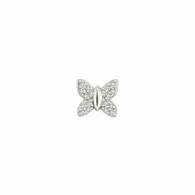 14k Skinny Butterfly Charm (white)