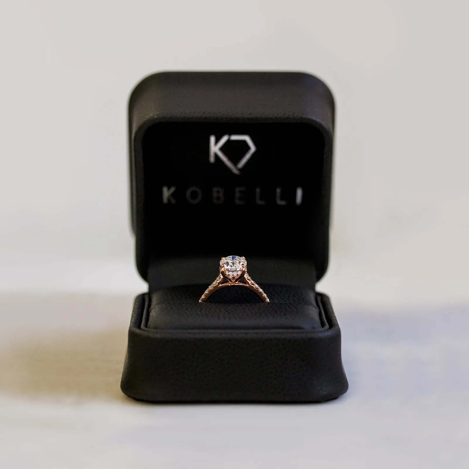 2.1ct Oval Moissanite Drop Halo Ring