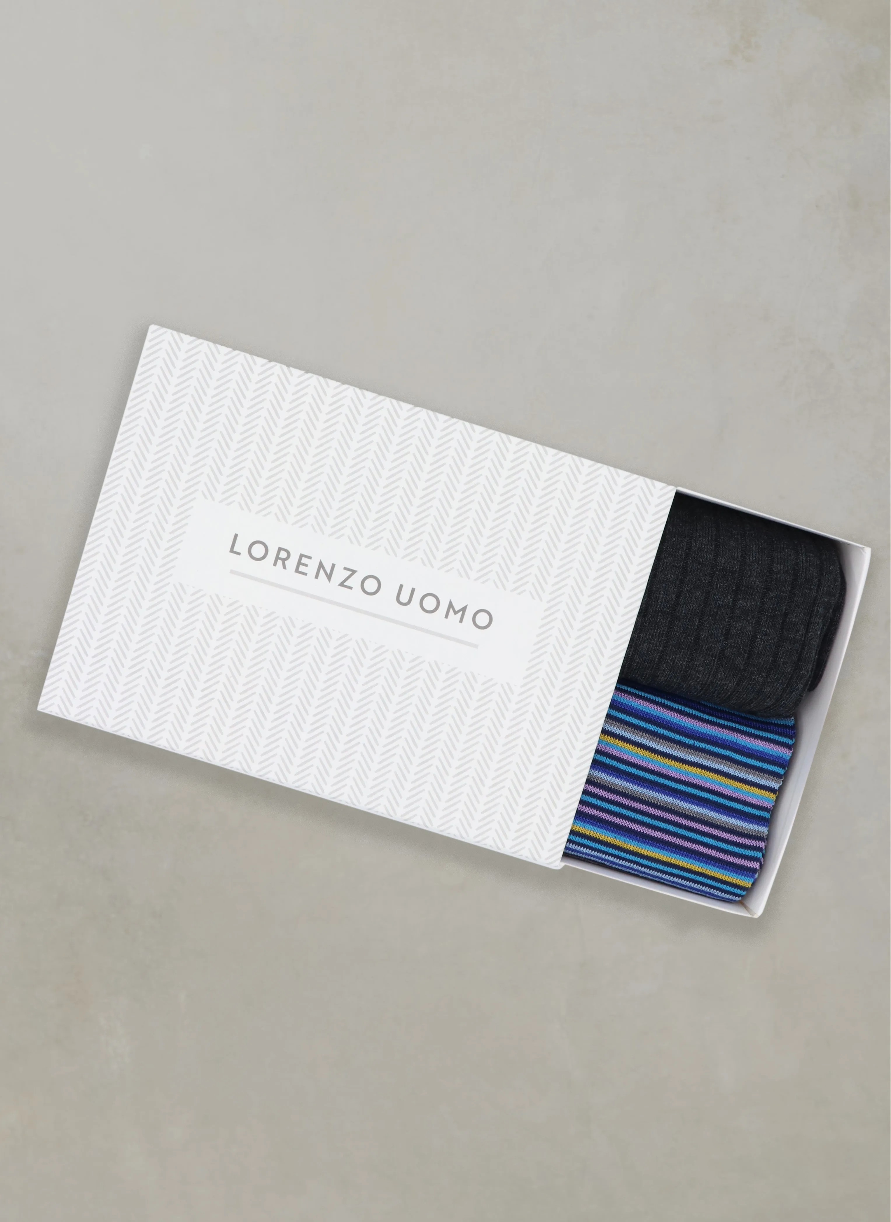 3-Pack Italian Merino Wool 2X1 Socks in Charcoal/Navy/Taupe