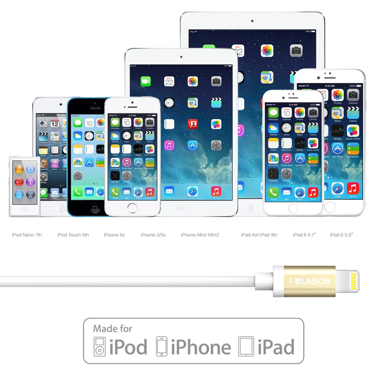 3ft Lightning Cable for Apple Devices - White