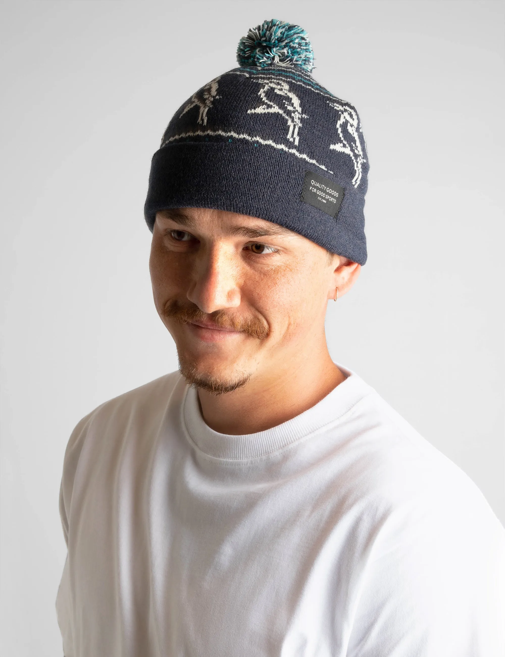Alpine Pom Beanie - Blue Aqua Kooka