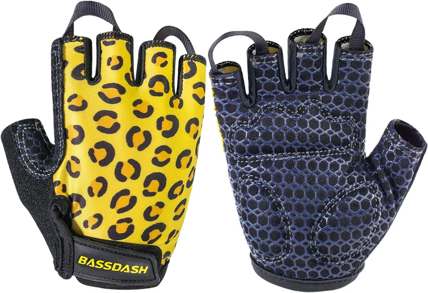 BASSDASH UPF 50  Kids' Gloves with Padded Grippy Palm UV Protection for Bicycles Fishing for 1-8 Years Old Boys Girls