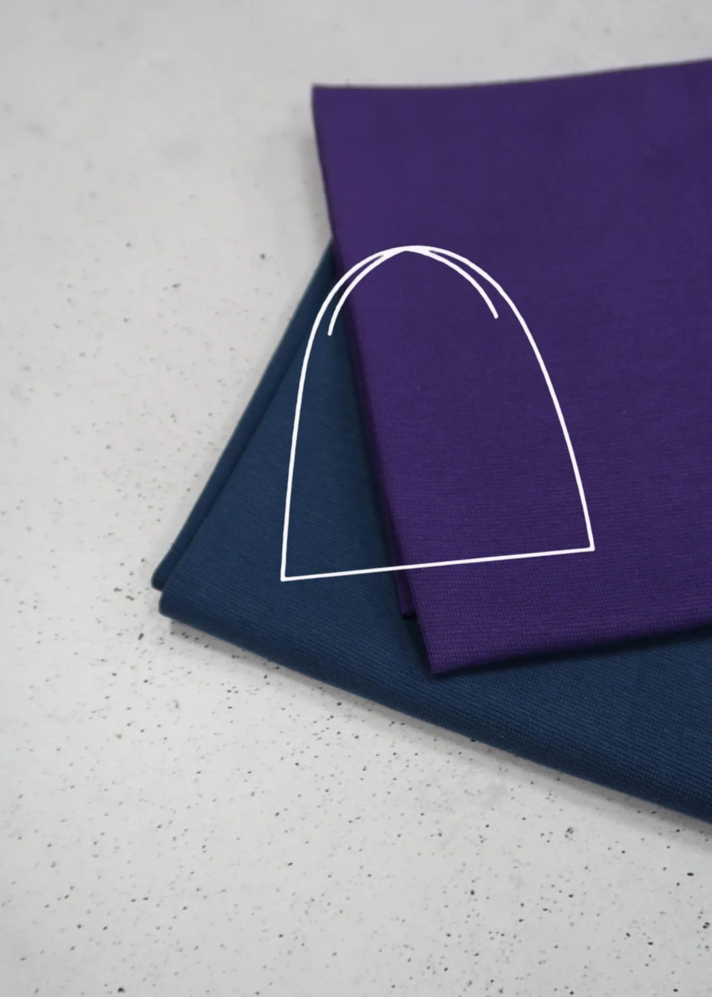 Beanie- Zuschnitt Innen-oder Außenseite jeansblau