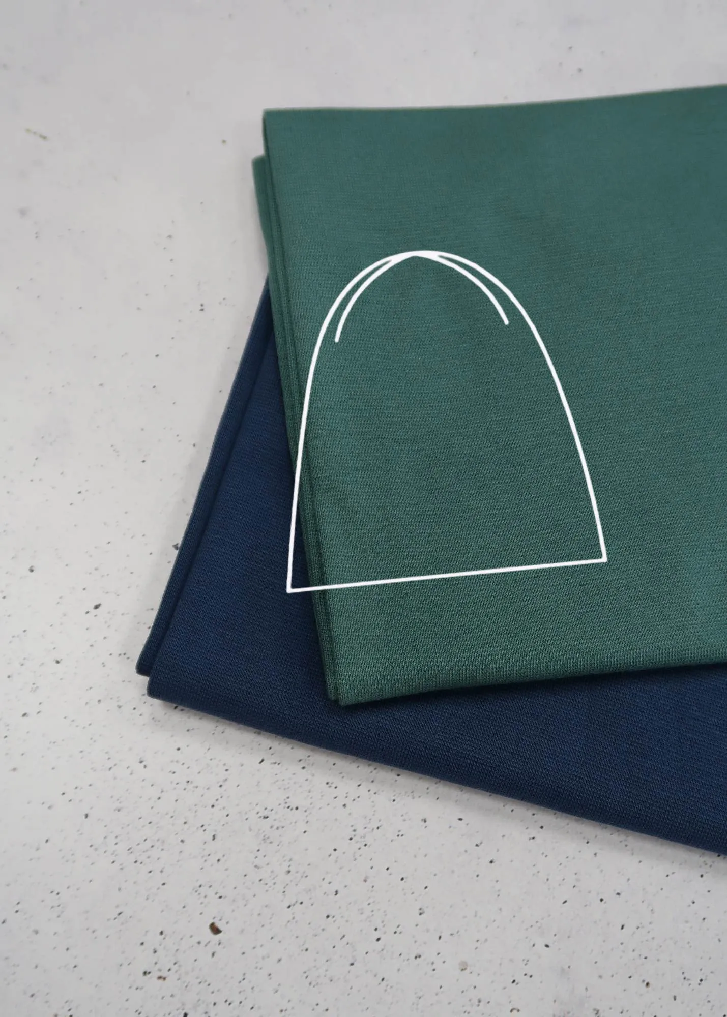 Beanie- Zuschnitt Innen-oder Außenseite jeansblau