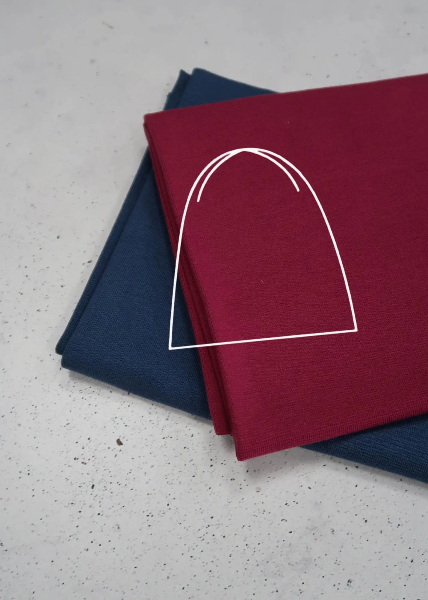 Beanie- Zuschnitt Innen-oder Außenseite jeansblau