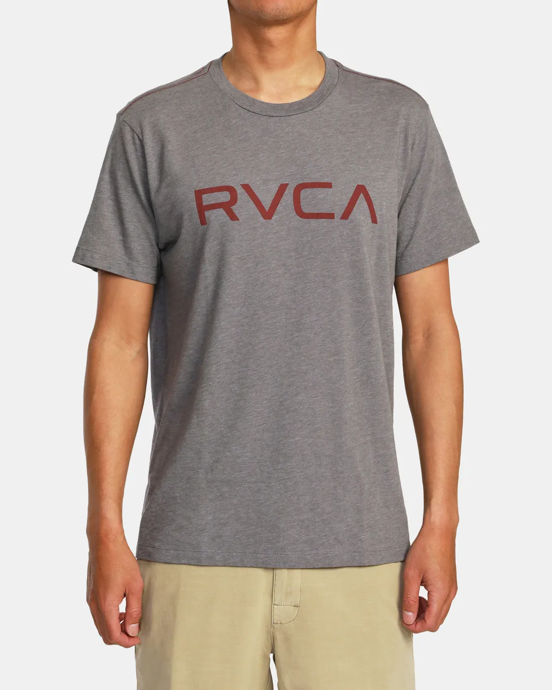 Big RVCA Short Sleeve T-Shirt - Grey/Red