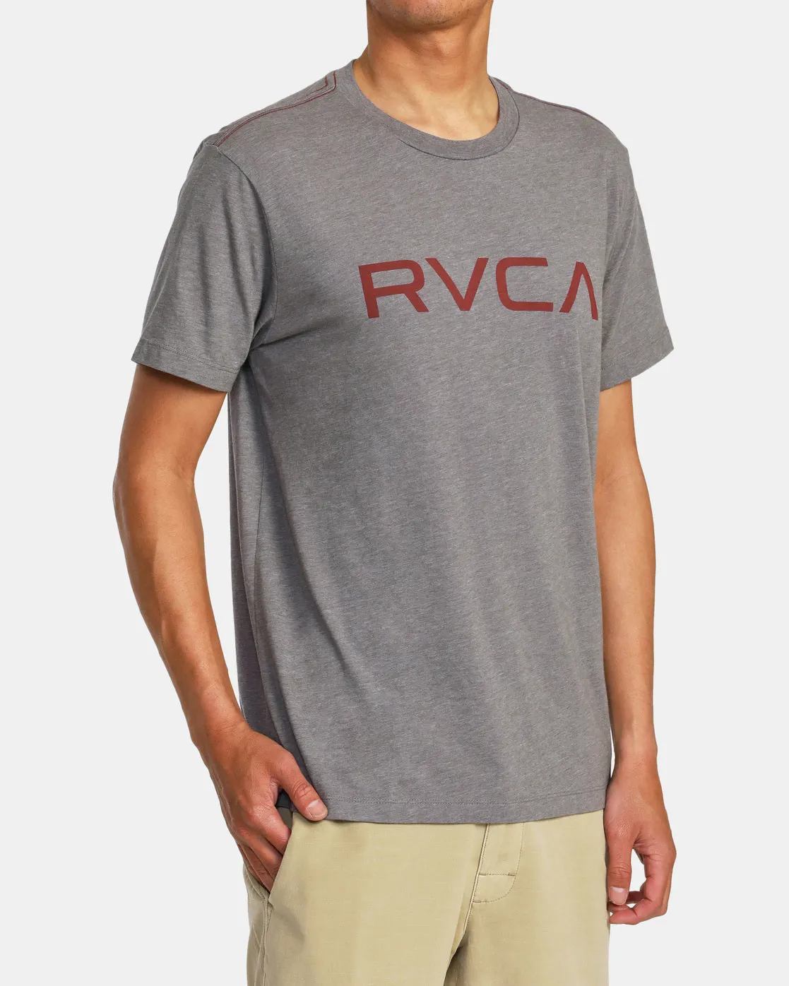 Big RVCA Short Sleeve T-Shirt - Grey/Red