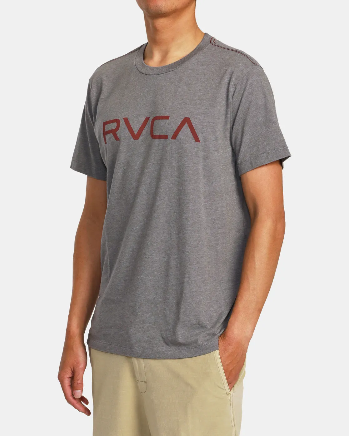 Big RVCA Short Sleeve T-Shirt - Grey/Red