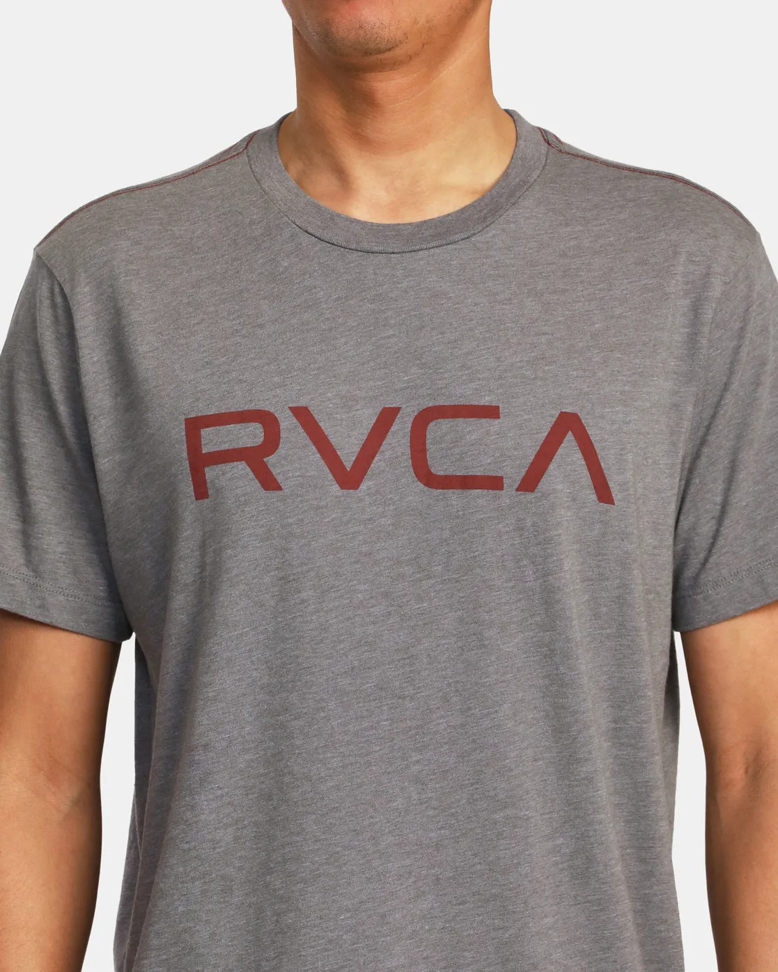 Big RVCA Short Sleeve T-Shirt - Grey/Red