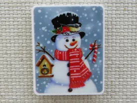 Birdhouse Snowman Needle Minder, Cover Minder, Magnet
