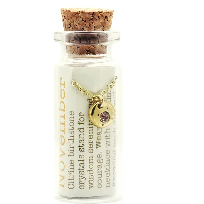 Birthstone Bottle Necklace