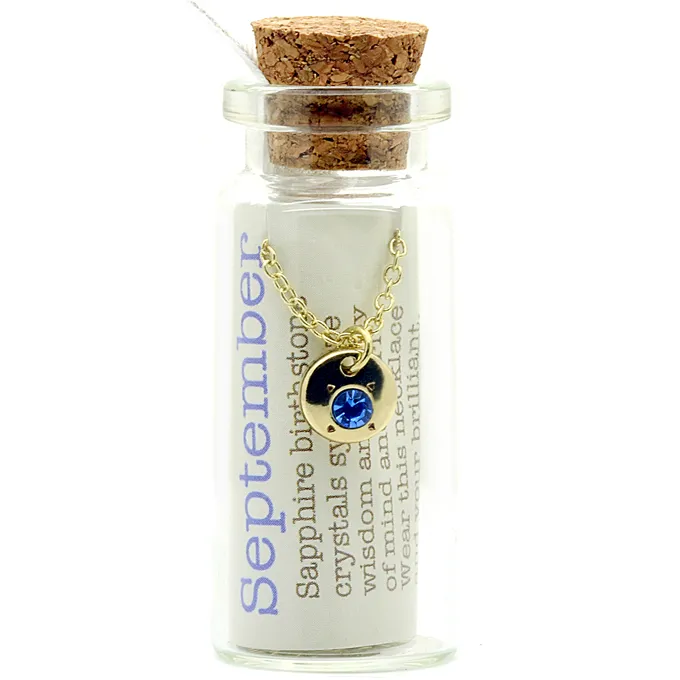 Birthstone Bottle Necklace