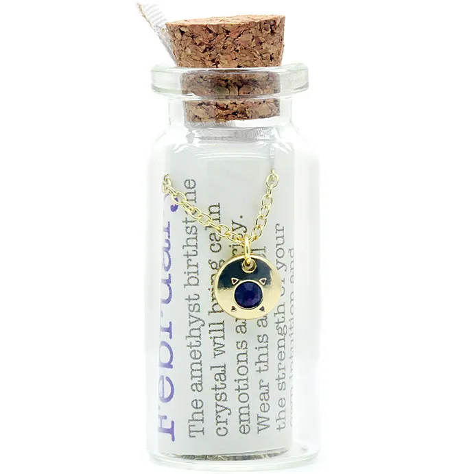 Birthstone Bottle Necklace