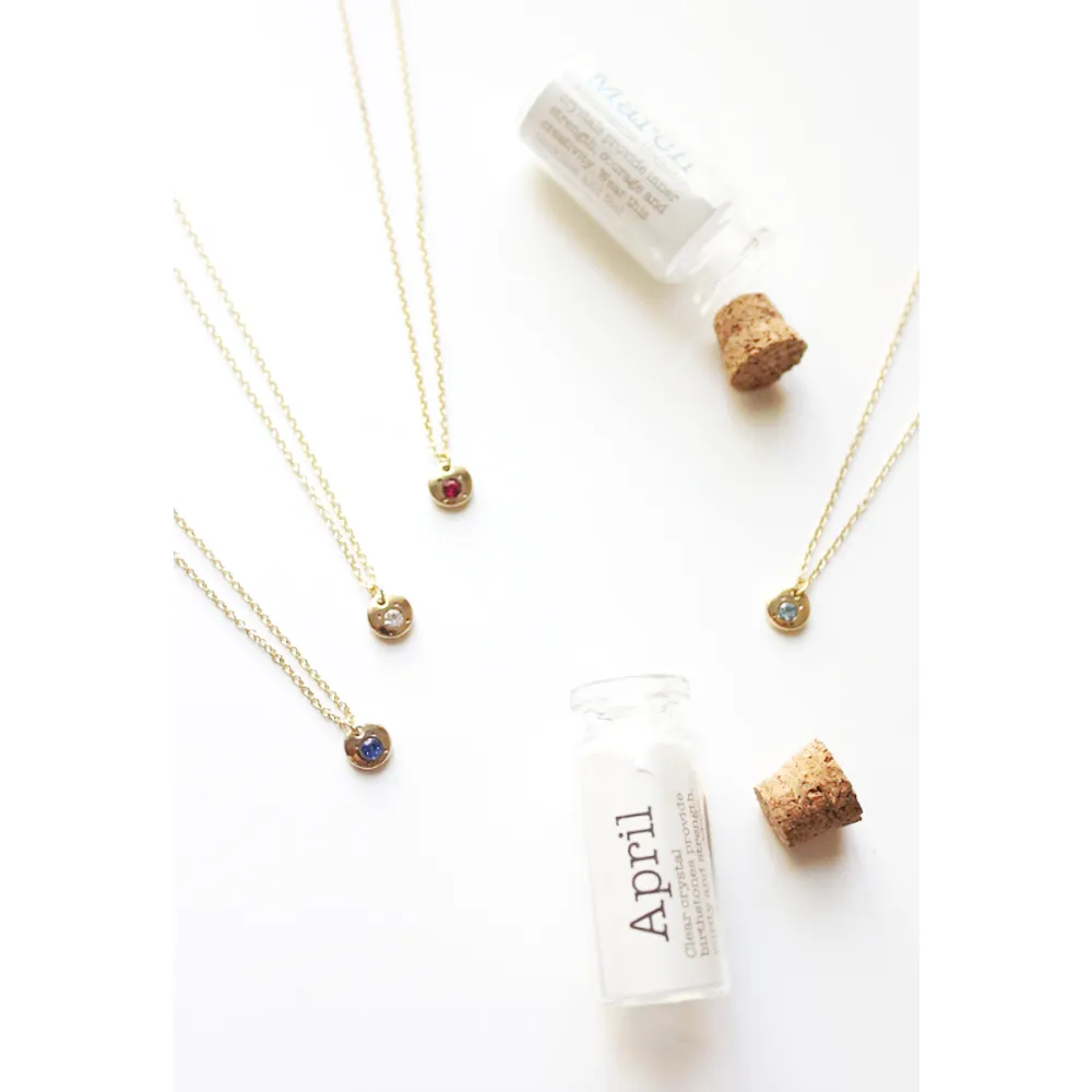 Birthstone Bottle Necklace