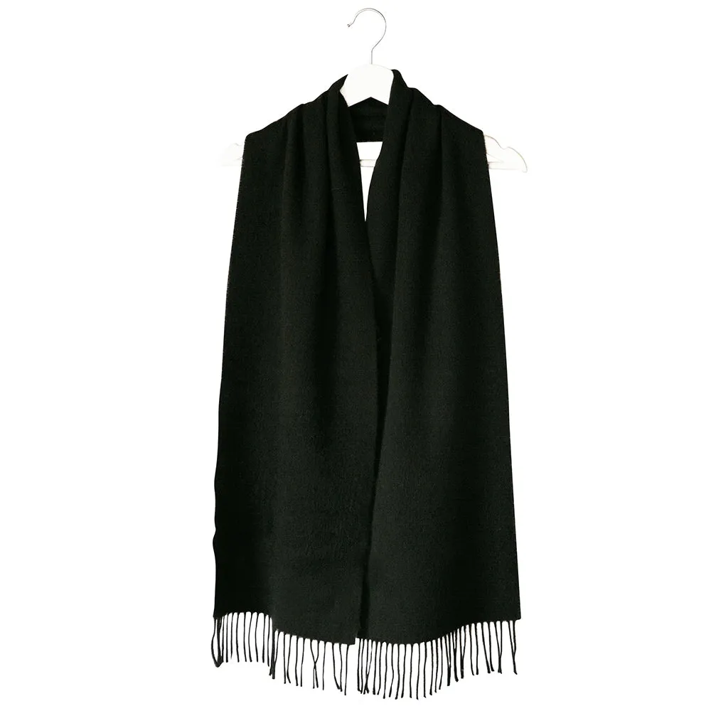 Black Merino Wool Scarf