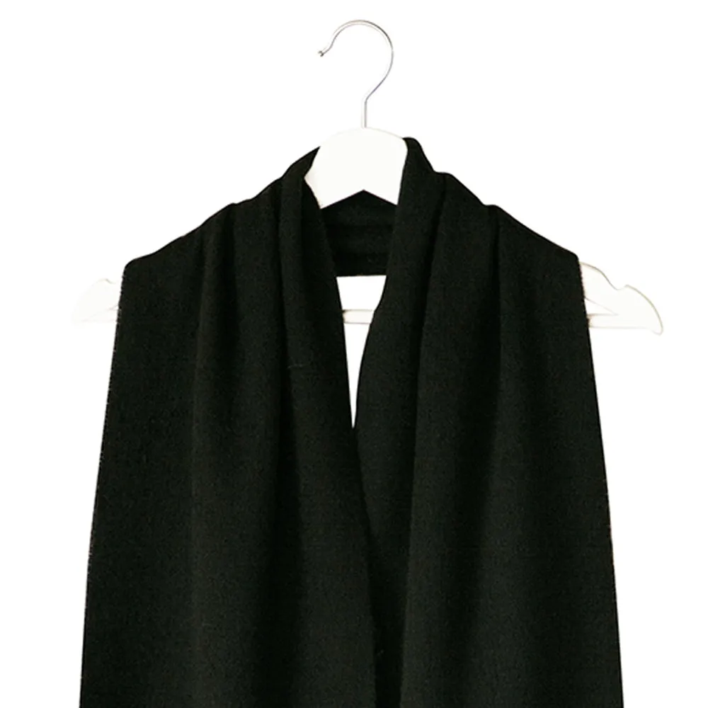 Black Merino Wool Scarf