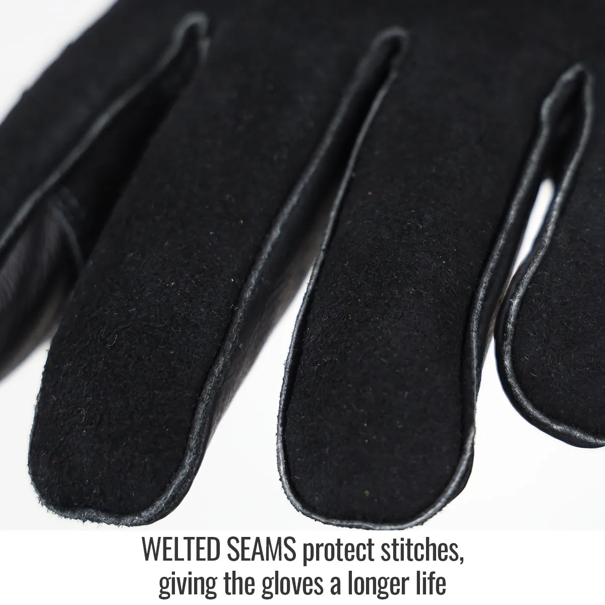 Black Stallion BSX Extended Cuff Grain Pigskin Palm Stick Glove - GS3030-BK