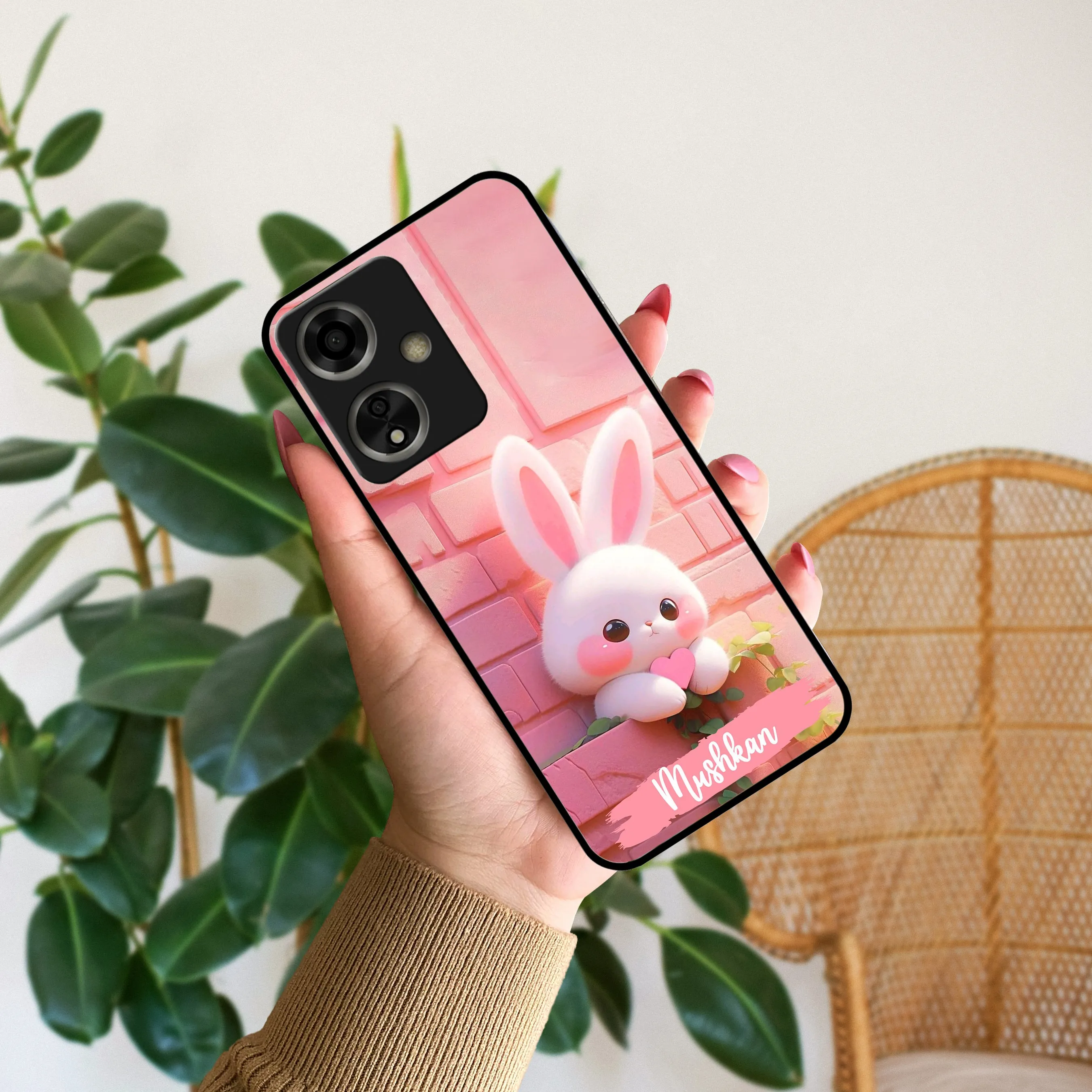 Bunny Glossy Metal Case Cover For Oppo