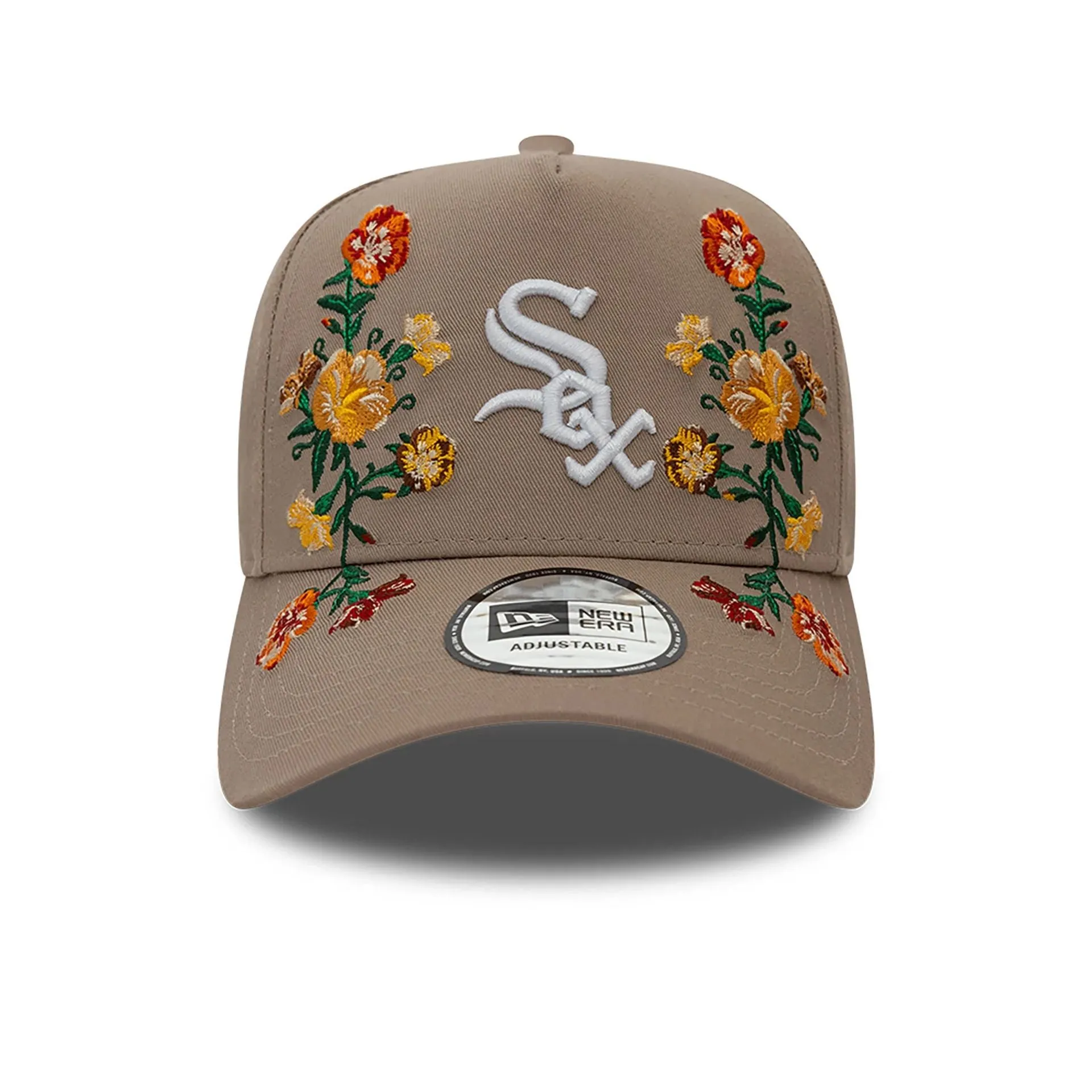 Chicago White Sox Floral Front Beige 9FORTY E-Frame Adjustable Cap