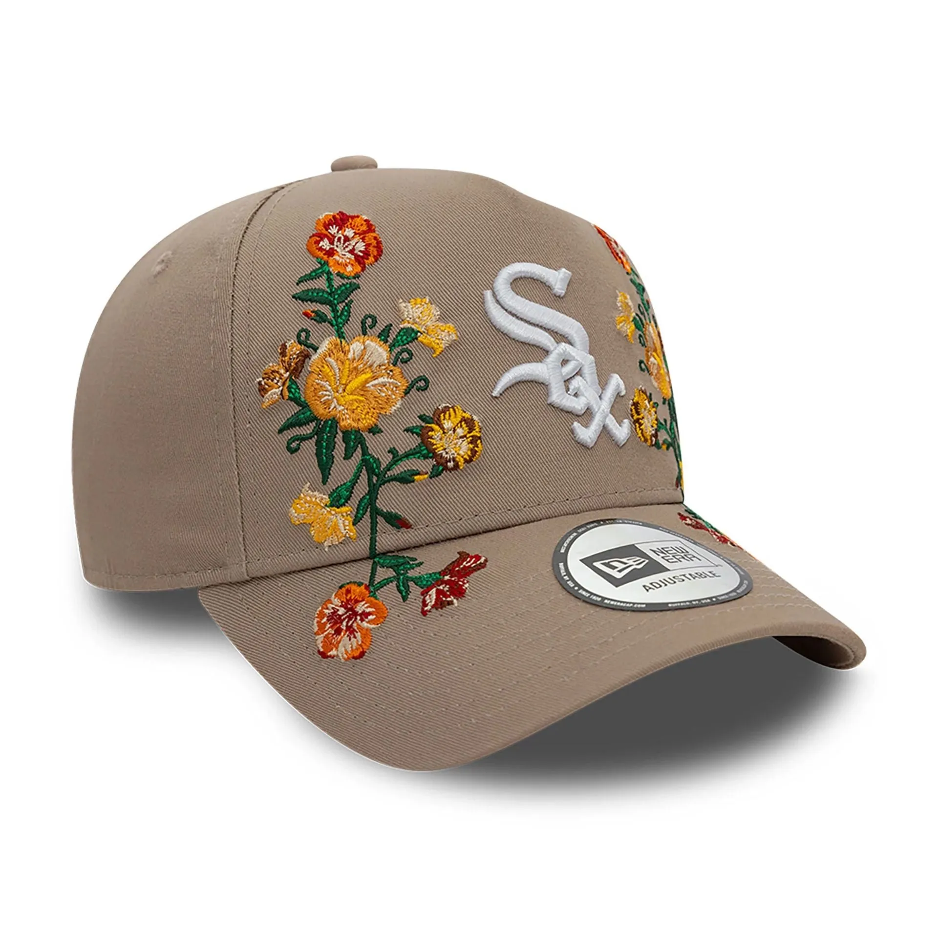 Chicago White Sox Floral Front Beige 9FORTY E-Frame Adjustable Cap