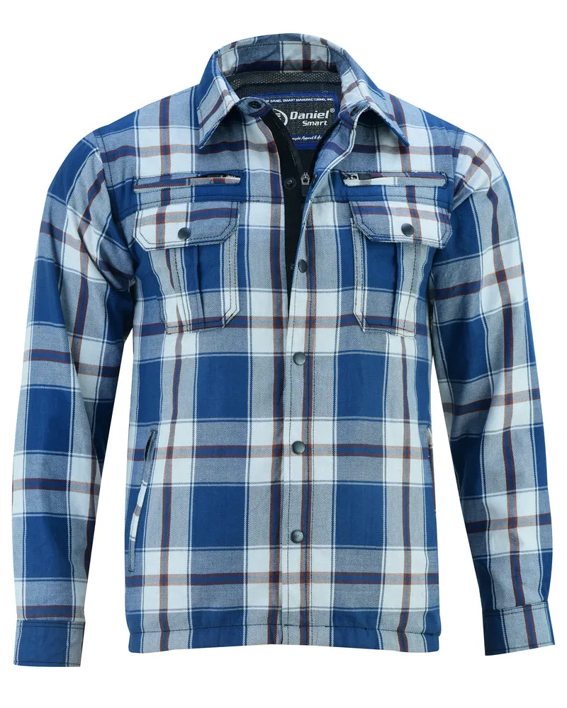 Daniel Smart Armored Flannel Shirt - Blue, White & Maroon
