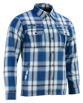 Daniel Smart Armored Flannel Shirt - Blue, White & Maroon