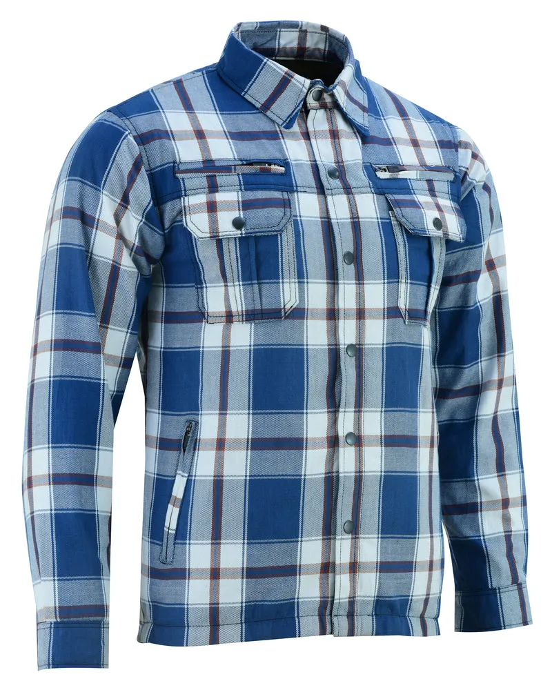 Daniel Smart Armored Flannel Shirt - Blue, White & Maroon