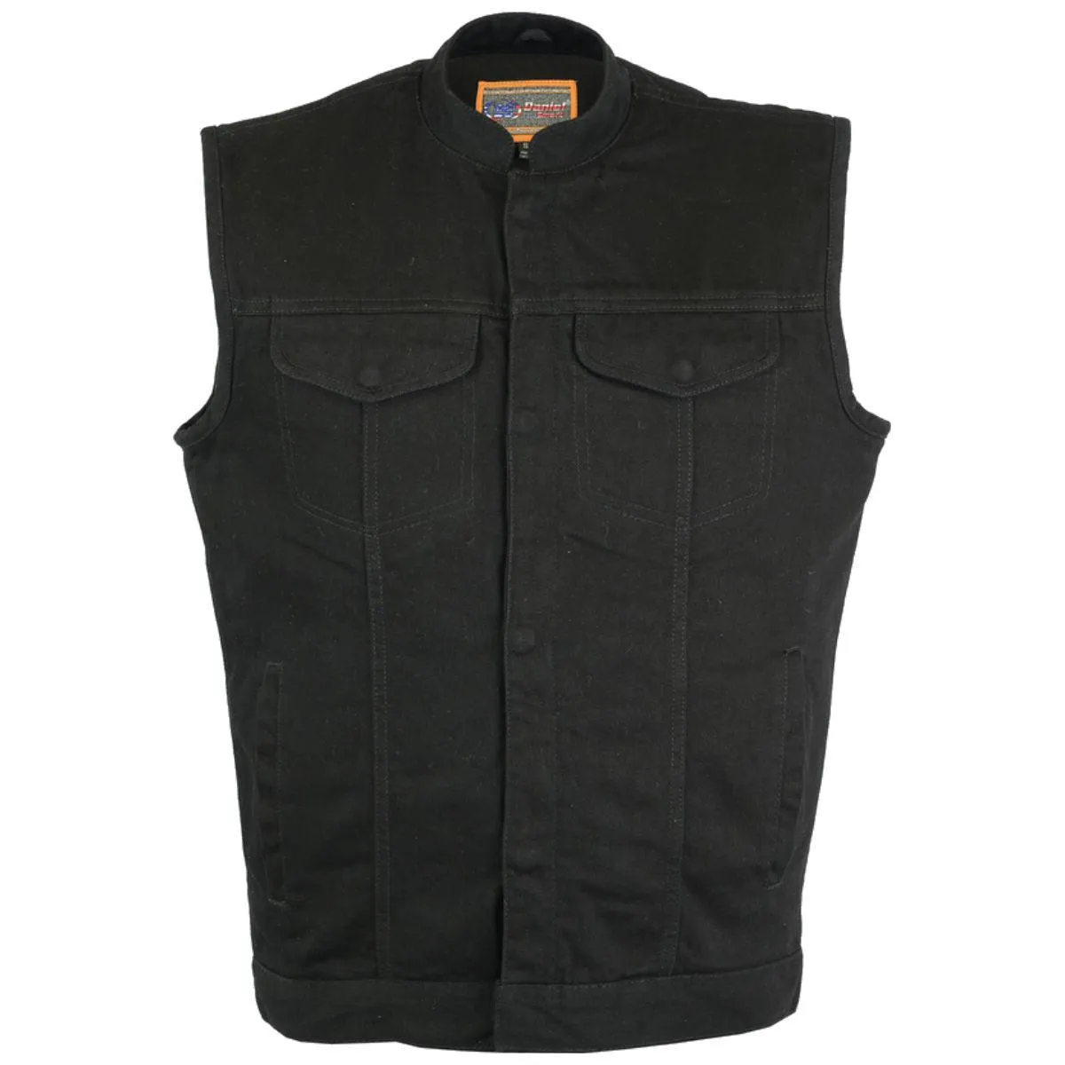 Daniel Smart Concealed Snap Closure Black Denim Vest
