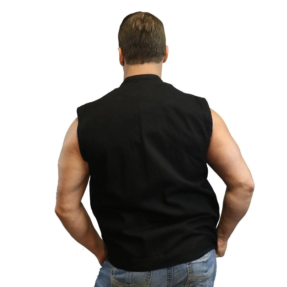 Daniel Smart Concealed Snap Closure Black Denim Vest