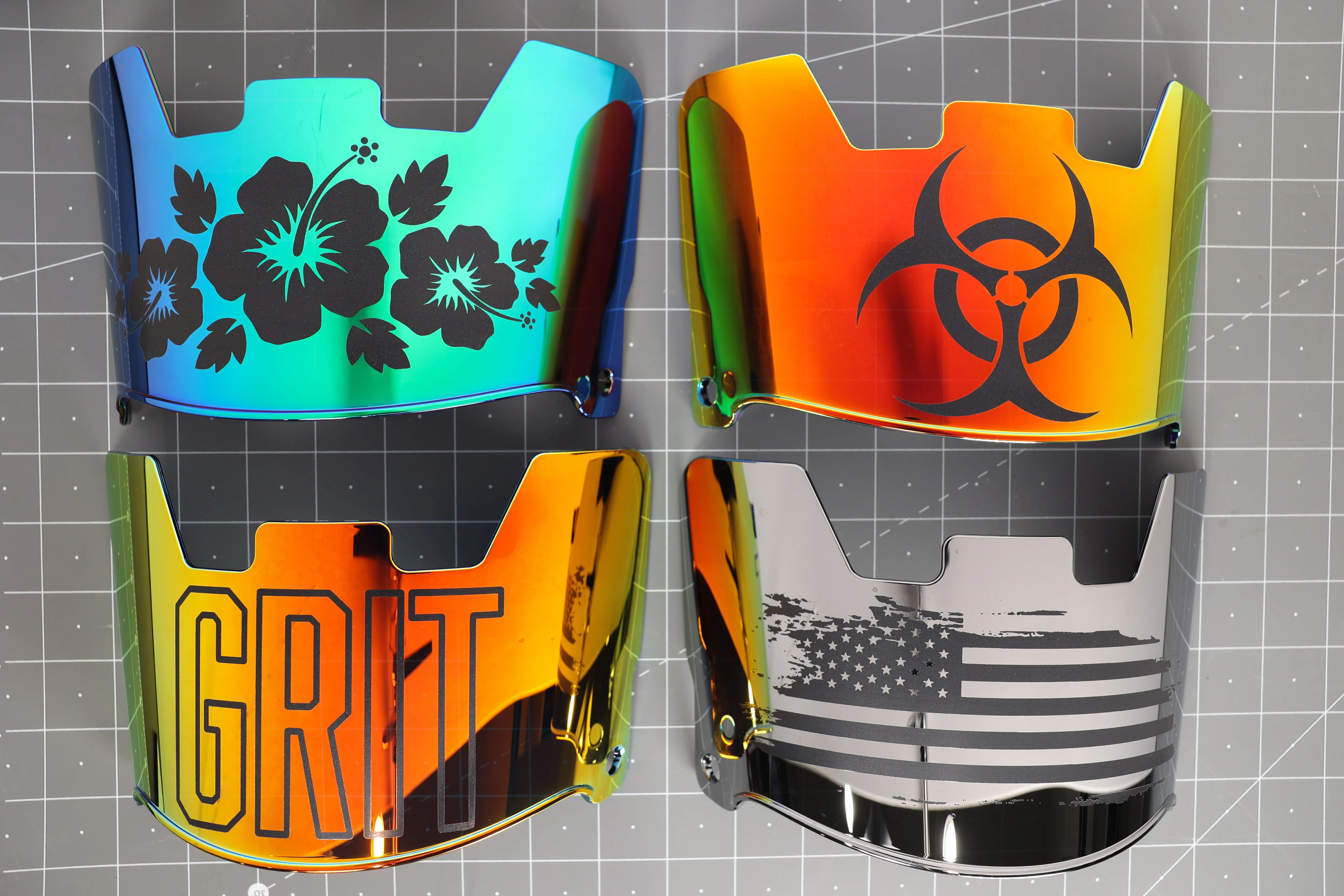 Designer Etched Visor - Spider's Web