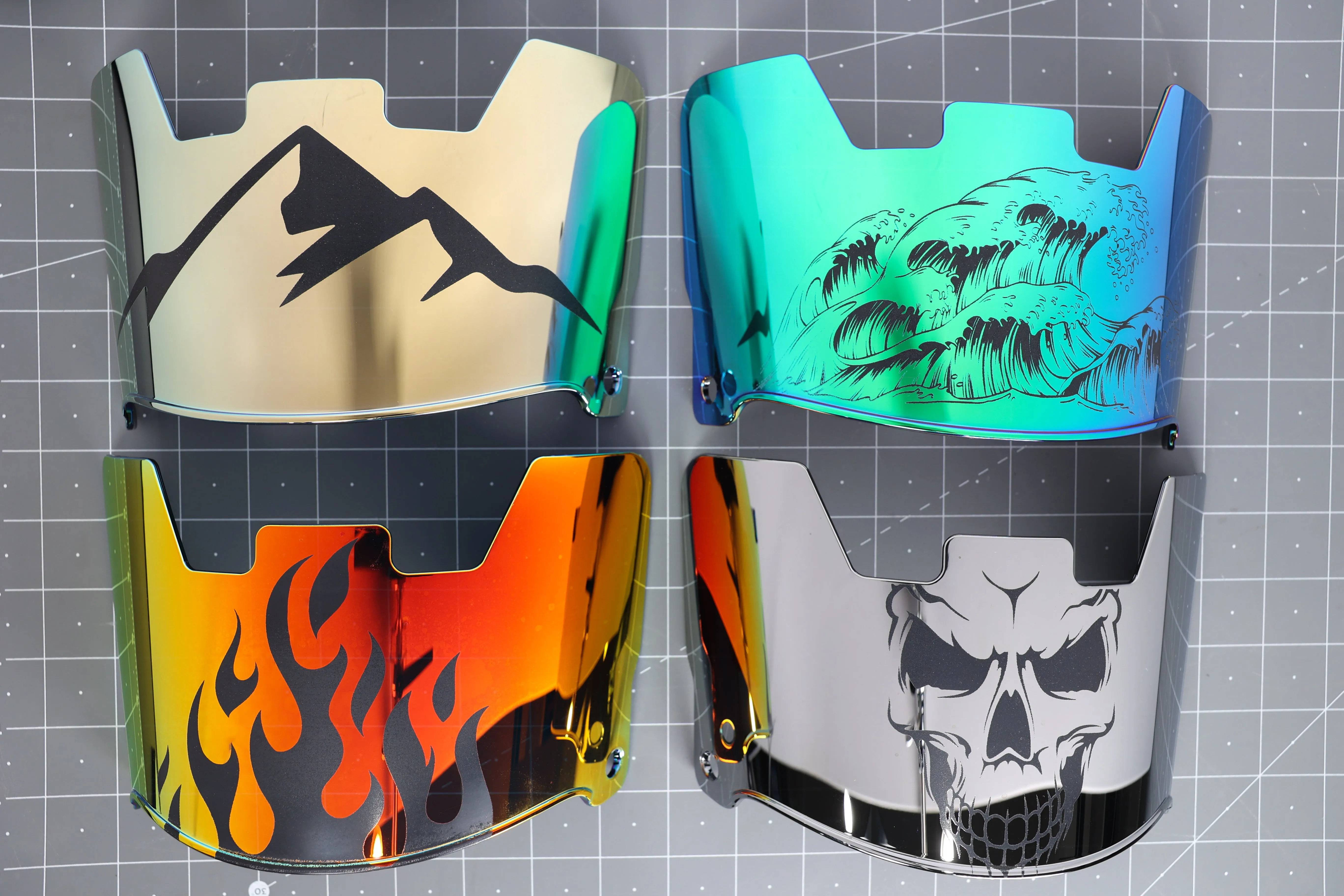 Designer Etched Visor - Spider's Web
