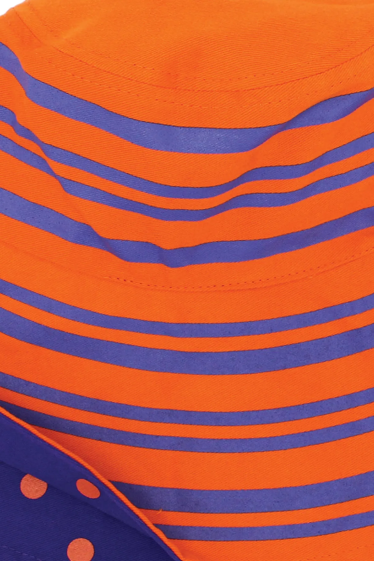 ELEPH DOT/STRIPE REVERSIBLE HAT : Purple/Orange