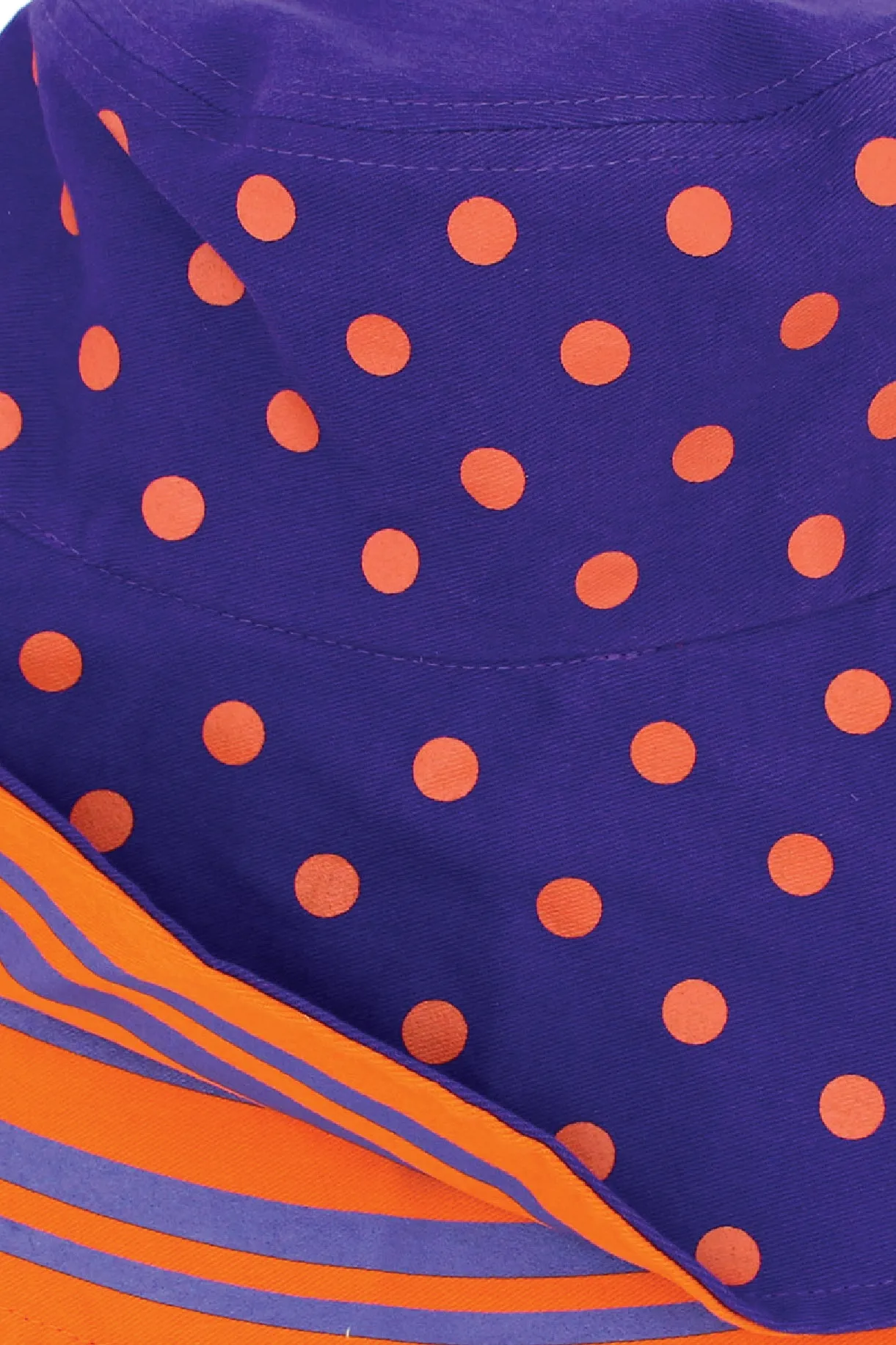 ELEPH DOT/STRIPE REVERSIBLE HAT : Purple/Orange
