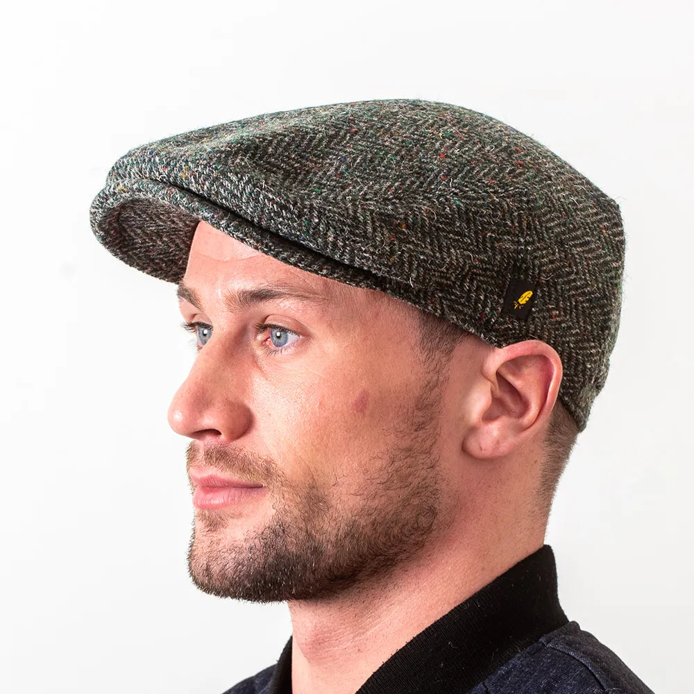 Flat Cap, Dubliner Charcoal Herringbone