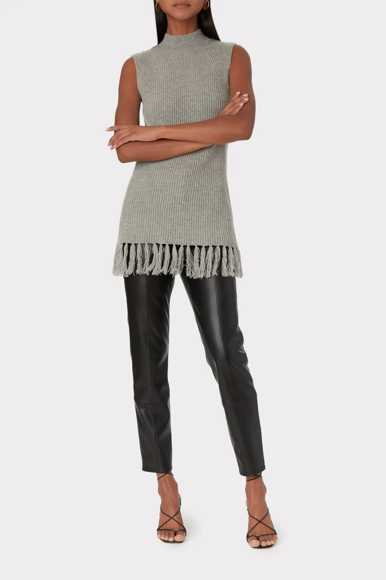 Fringe Mock Neck Shell