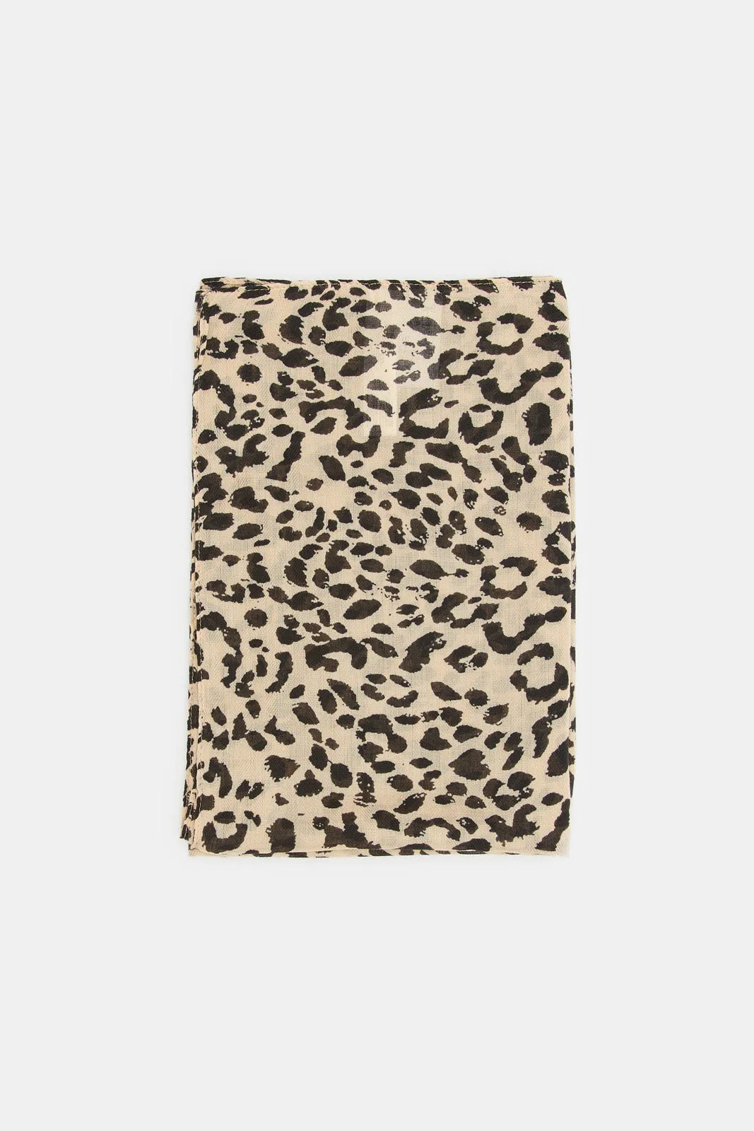 Girls Beige Printed Scarf