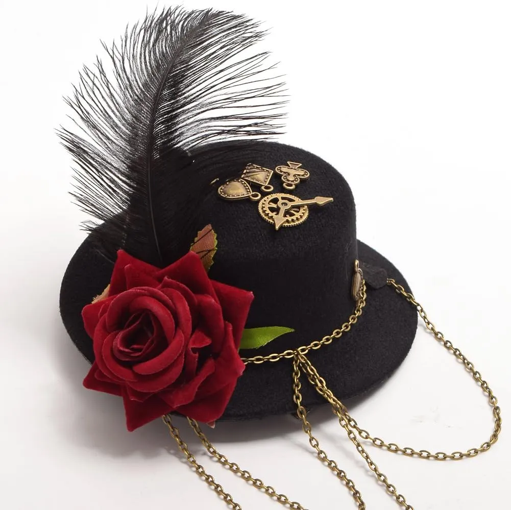 GRACEART Steampunk Mini Top Hat for Women Headwear Costume Accessories