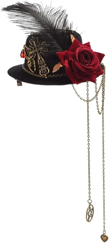 GRACEART Steampunk Mini Top Hat for Women Headwear Costume Accessories