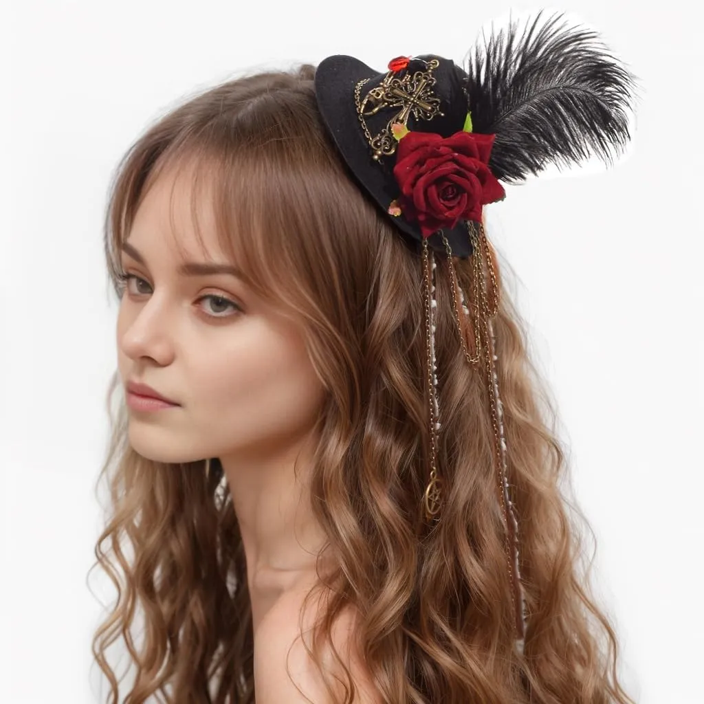 GRACEART Steampunk Mini Top Hat for Women Headwear Costume Accessories