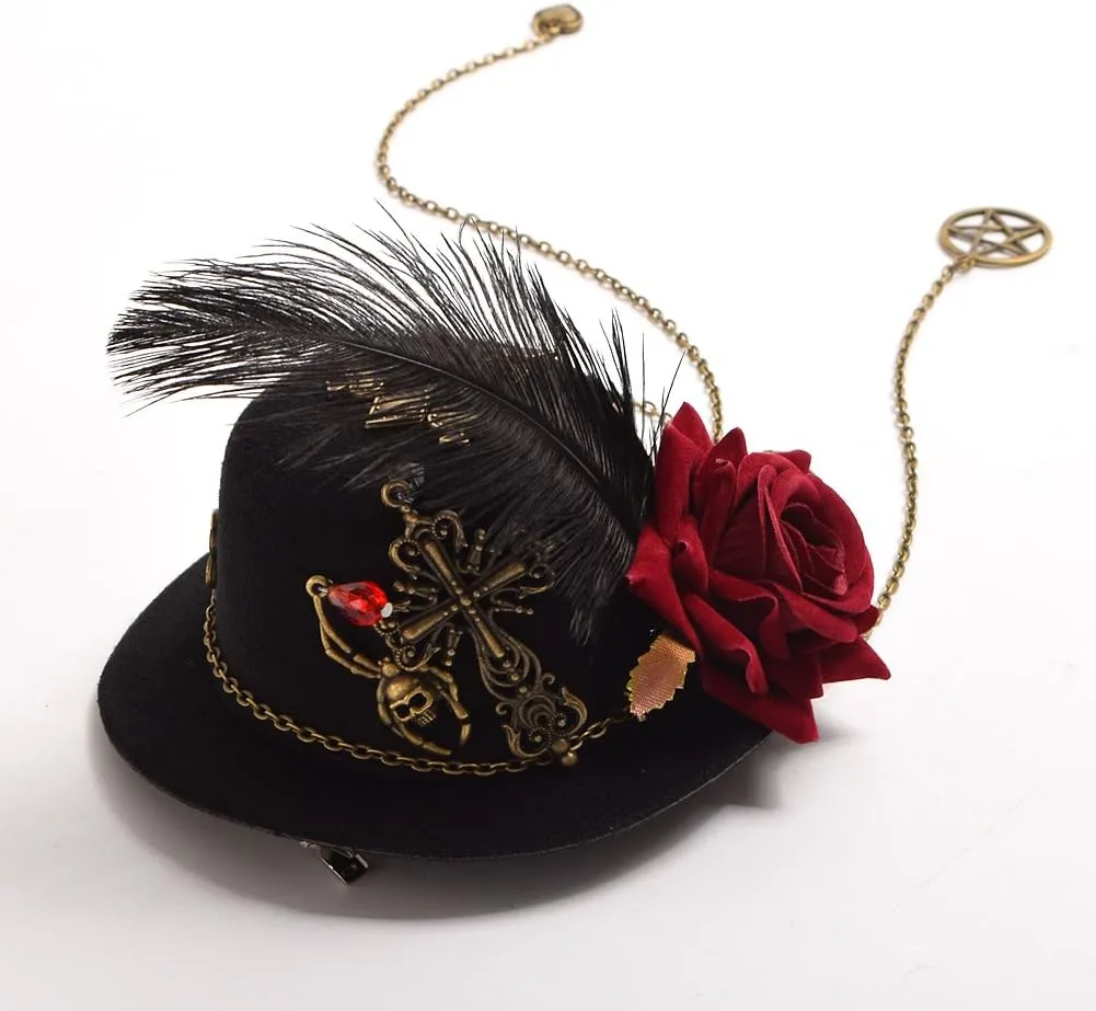 GRACEART Steampunk Mini Top Hat for Women Headwear Costume Accessories