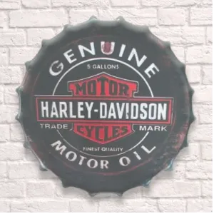 Harley Davidson Giant 30cm Bottle Top Wall Sign