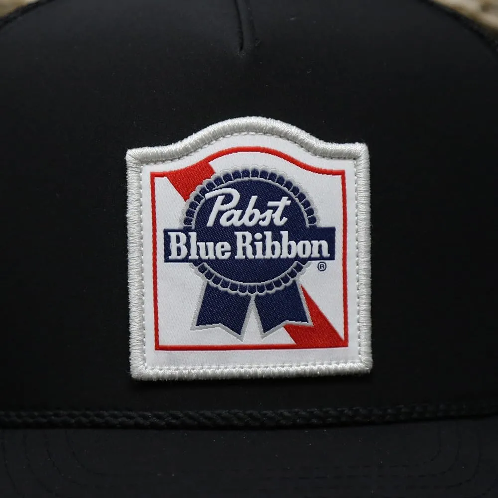 HOOEY Officially Licensed Pabst Blue Ribbon One Size Fits All Adjustable Snapback Hat for Men and Women Mesh Back Trucker Hat