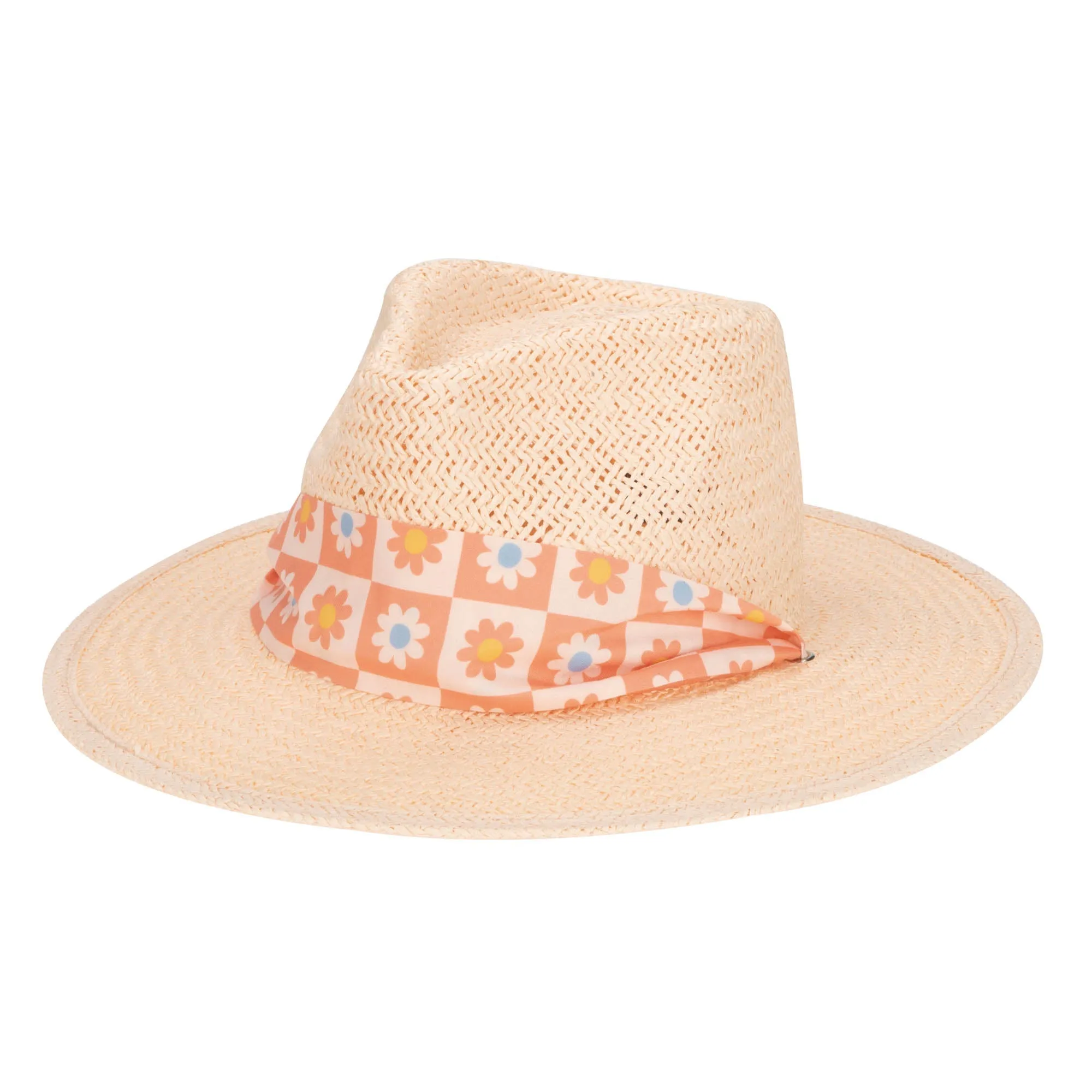 Kids Floral Paperbraid Fedora Hat