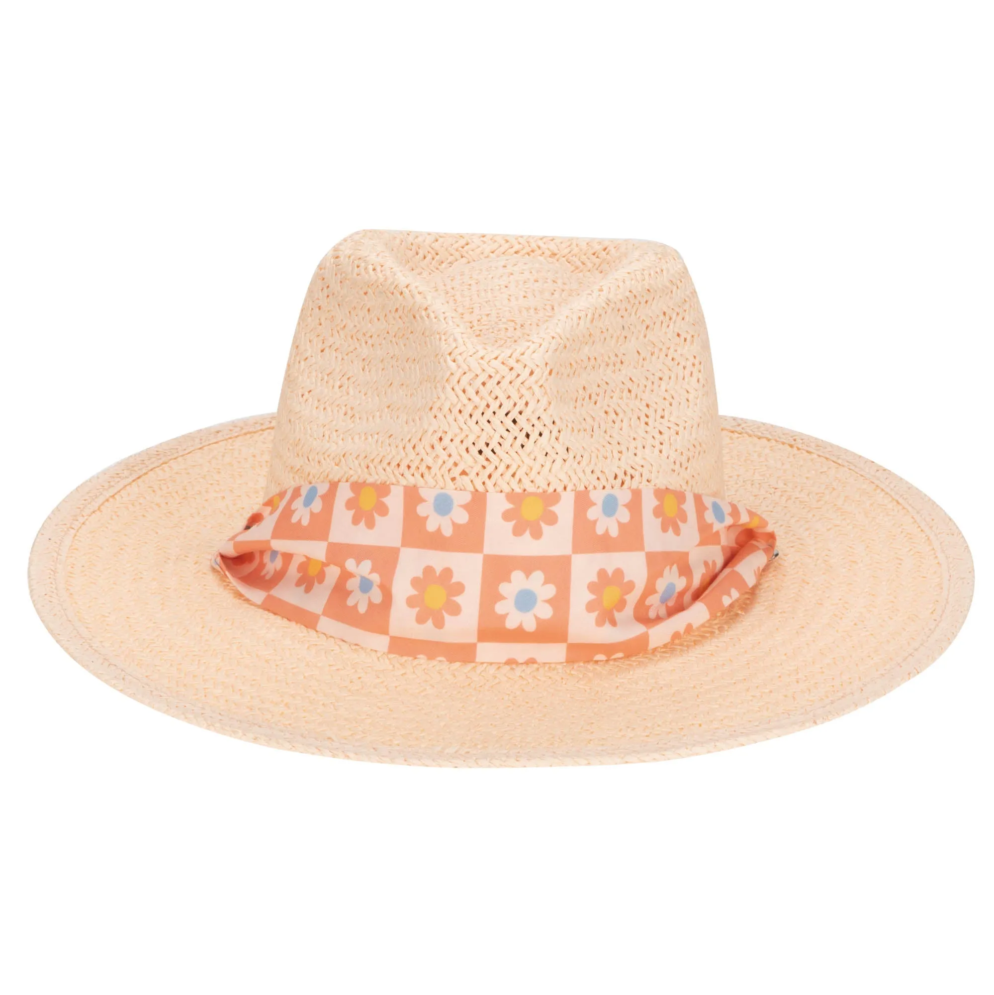 Kids Floral Paperbraid Fedora Hat