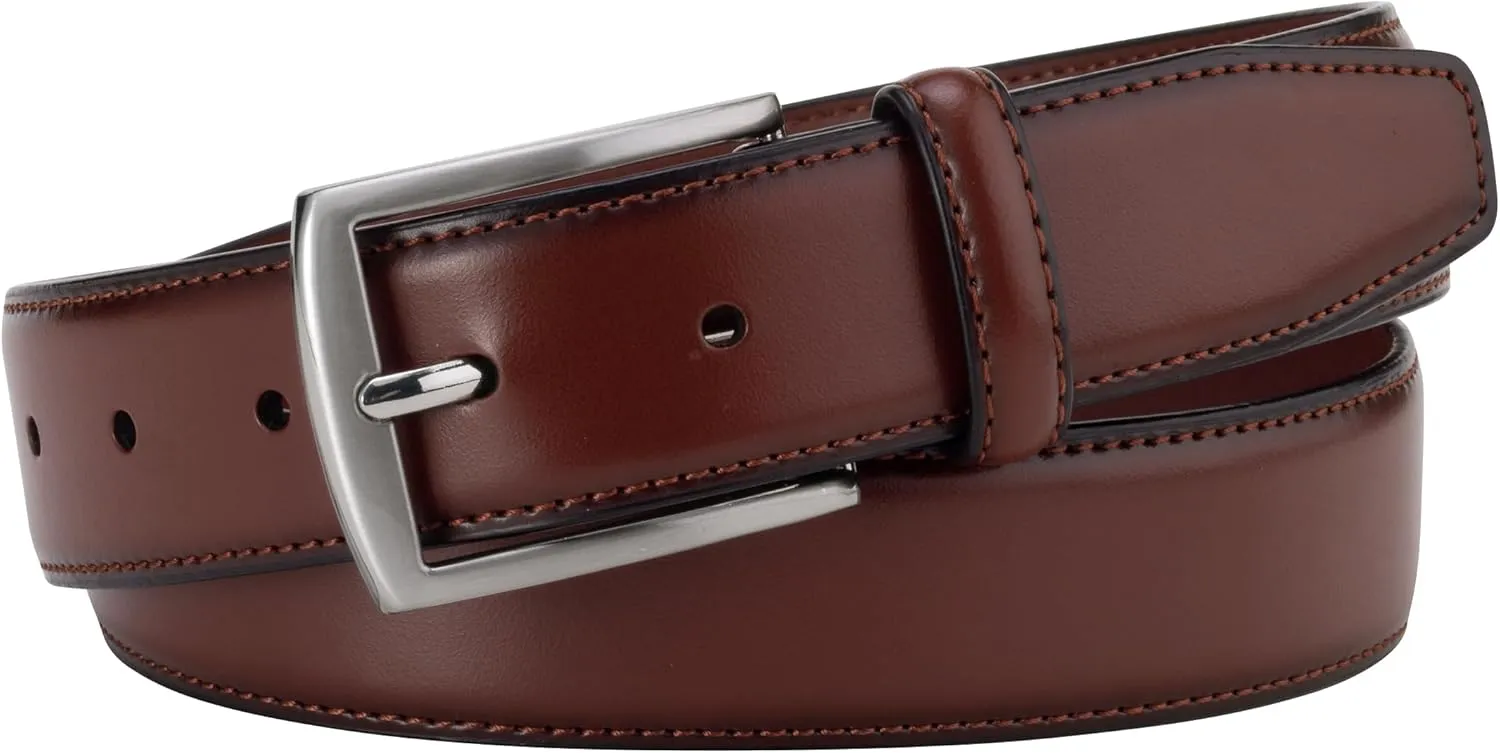 KM Legend Mens Leather Dress Belt for Work Business and Casual