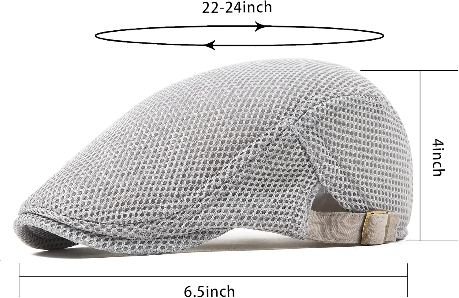 Lanzom Men's Breathable Mesh Summer Hat Adjustable Newsboy Beret Ivy Cap Cabbie Flat Cap Gatsby Driving Hunting Hats