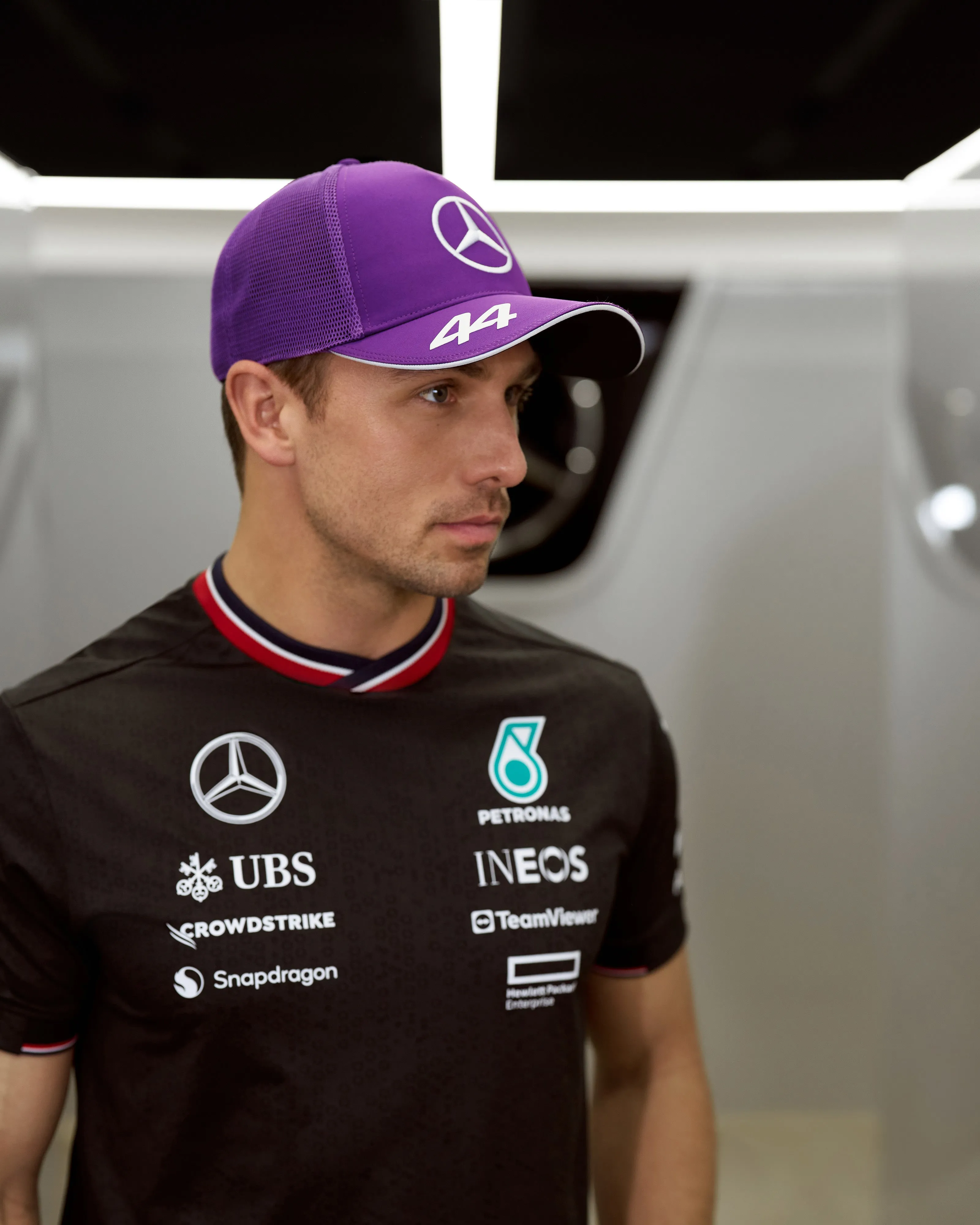 Lewis Hamilton 2024 Team Driver Trucker Cap Purple