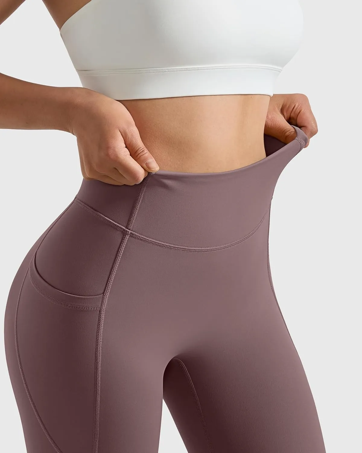 MOOSLOVER Women Buttery Soft Capris Leggings with Pockets High Waisted Scrunch Butt Tummy Control Workout Yoga Pants